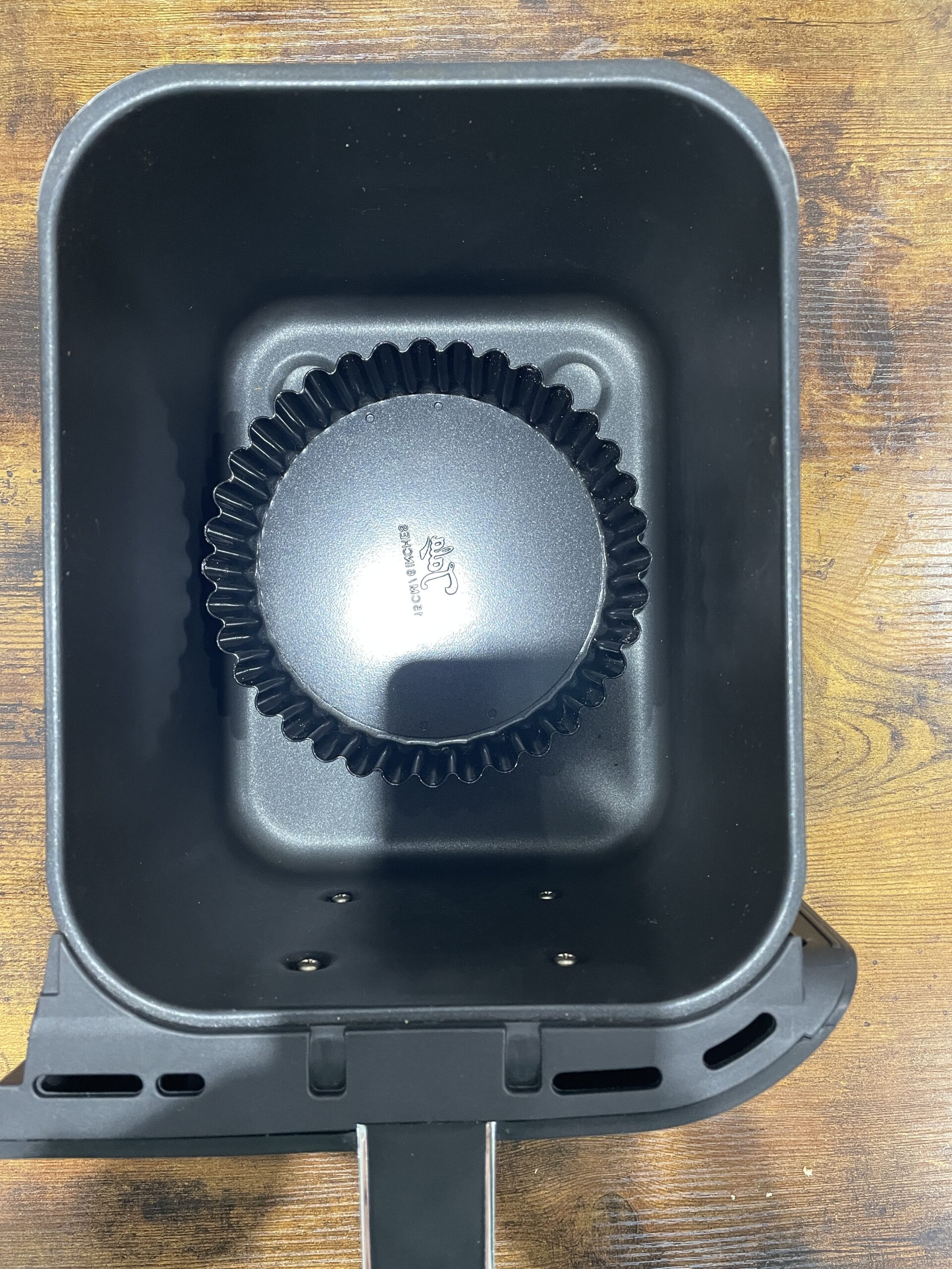 tart tin in the drawer of the Ninja Foodi Max air fryer